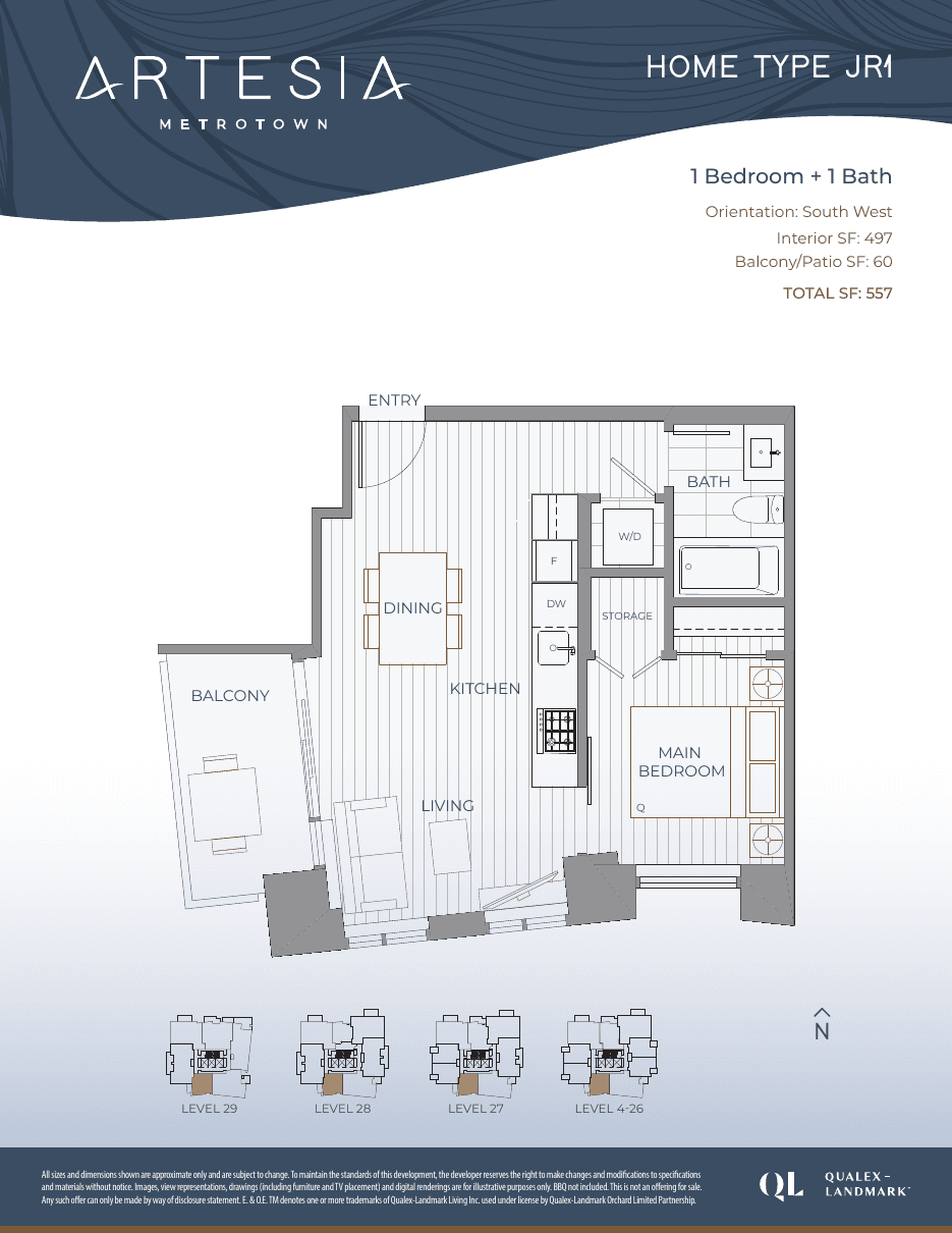 Floorplan drawing for home 1506, type JR1